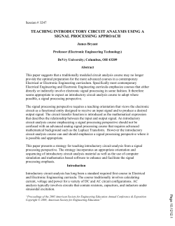 Teaching Introductory Circuit Analysis Using A Signal Processing