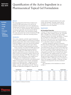 Quantification of the Active Ingredient in a Pharmaceutical Topical