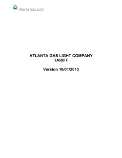 ATLANTA GAS LIGHT COMPANY TARIFF Version 10/01/2013