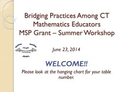 Day 1 Pedagogy PP - Bridging Practices among Connecticut