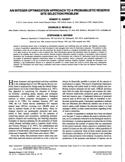 an integer optimization approach to a probabilistic reserve site