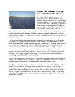 New Bern solar project harnesses the sun`s energy from warehouse