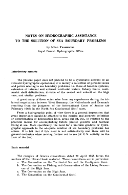 notes on hydrographic assistance to the solution of sea boundary