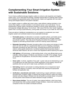 Complementing Your Smart Irrigation System with Sustainable