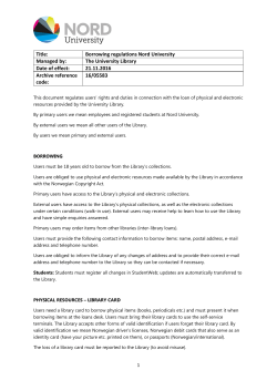 Borrowing regulations - Nord University