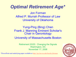 Optimal Retirement Age - University of Oklahoma