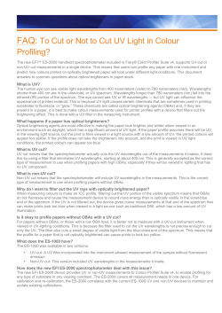 FAQ: To Cut or Not to Cut UV Light in Colour Profiling?