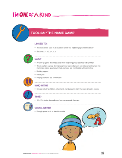Tool 2A: The Name Game