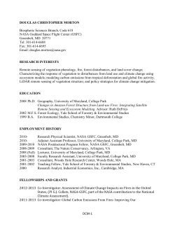 Curriculum Vitae - Department of Geographical Sciences