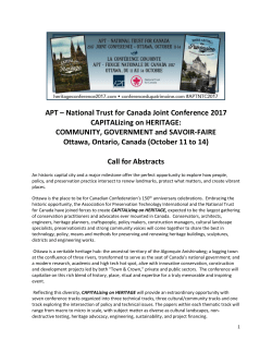 APT &ndash; National Trust for Canada Joint Conference 2017