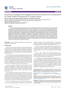Dental Care Clothing: An Investigation the Presence of Bacteria
