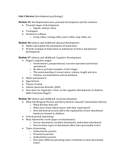 Unit 3 Review (development psychology) Module 45: developmental