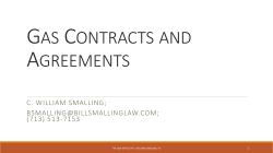 gas contracts and agreements - The Law Office of C. William