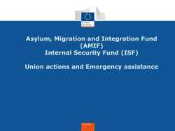 Asylum, Migration and Integration Fund (AMIF) Internal Security