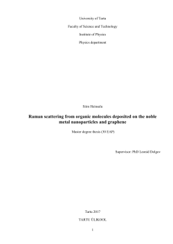Raman scattering from organic molecules deposited on
