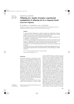 Offspring size&ndash;number strategies: experimental manipulation of