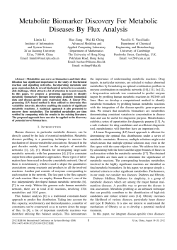 Metabolite Biomarker Discovery For Metabolic Diseases