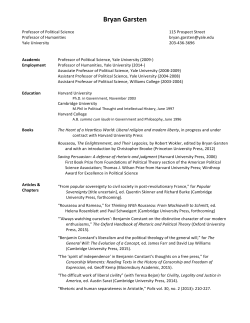 Bryan Garsten - Yale Political Science