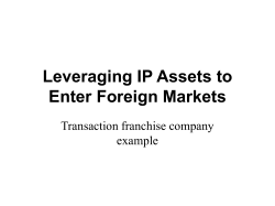 Leveraging IP Assets to Enter Foreign Markets