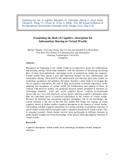 Examining the Role of Cognitive Absorption for Information Sharing