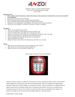GENERAL INSTALLATION INSTRUCTIONS Universal