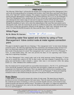 White Paper Controlling water flow speed and volume by using a