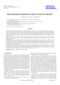 New precession expressions, valid for long time intervals⋆