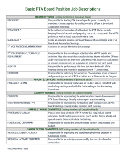 Basic PTA Board Position Job Descriptions