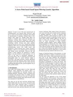 A Score Point based Email Spam Filtering Genetic Algorithm