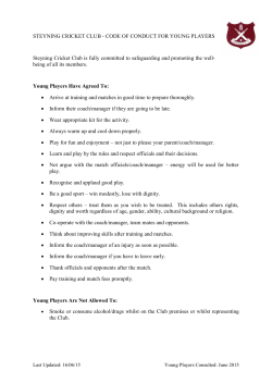 Code of conduct for young players [130511]
