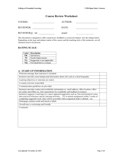 Course Review Worksheet