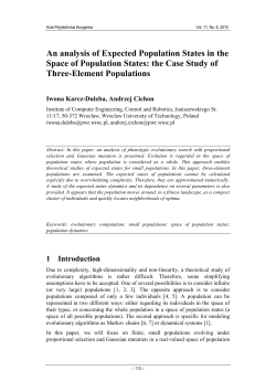 An analysis of Expected Population States in the Space of