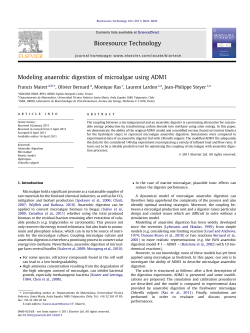 Modeling anaerobic digestion of microalgae using - Sophia