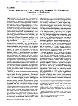 Retinoid Resistance in Acute Promyelocytic Leukemia