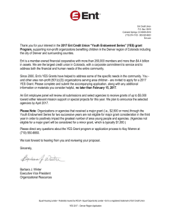 2017 YES Grant Application