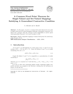 A Common Fixed Point Theorem for Single-Valued and Set