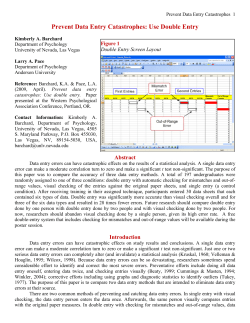 Prevent Data Entry Catastrophes: Use Double Entry