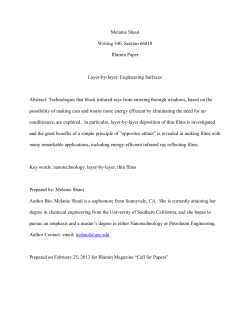 Melanie Shaul Writing 340, Section 66818 Illumin Paper Layer