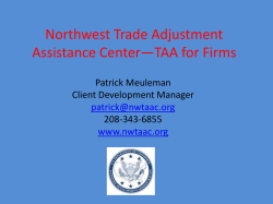 Northwest Trade Adjustment Assistance Center*TAA for Firms