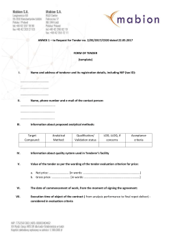 ANNEX 1 &ndash; to Request for Tender no. 2/05/2017/CD20 dated 22.05