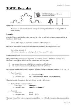 Additional notes on recursion
