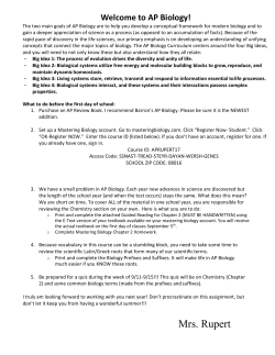 AP Biology Summer Assignment
