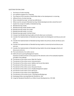 QUESTIONS FOR ORAL EXAM The history of online teaching. First