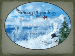 Human Physiology cell function and reproduction