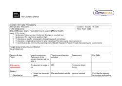 Scheme of Work for Digital Photography