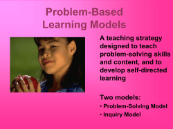 Problem-Based Learning Models - AssessmentandStudentLearning3