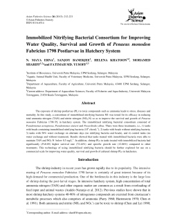 Immobilized Nitrifying Bacterial Consortium for Improving Water