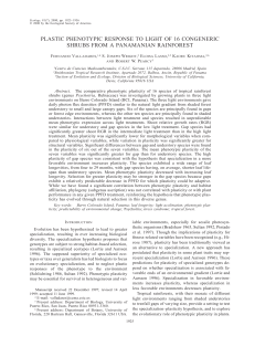 plastic phenotypic response to light of 16 congeneric shrubs