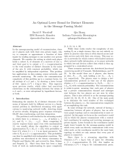 An Optimal Lower Bound for Distinct Elements in the Message