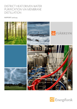 district heat-driven water purification via membrane distillation